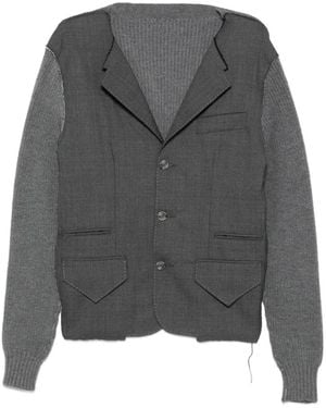 SONIA CARRASCO Paneled Raw-Edge Blazer - Gray