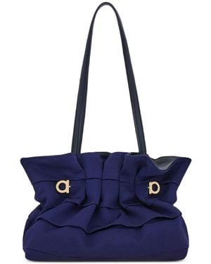 Ferragamo Petit Sac Porté Épaule Souple - Blue