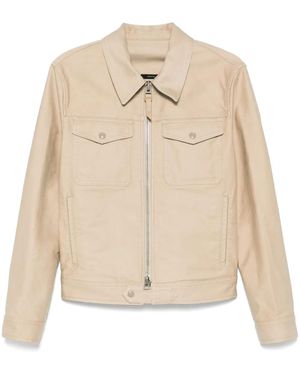 Tom Ford Gabardine-Weave Jacket - Natural