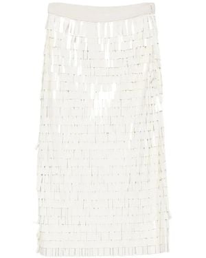 Circus Hotel Fringe Skirt - White