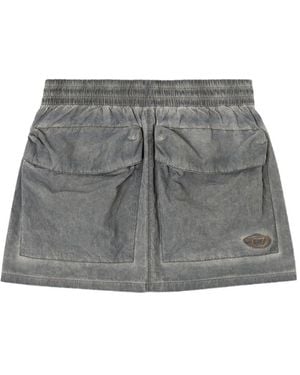 DIESEL O-cean-s1 Pocket Elasticated Mini Skirt - Grey