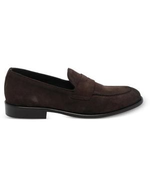 Pawelk's Suede Relax Loafers - Black