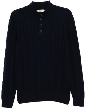 Aurélien Pullover mit Zopfmuster - Blau