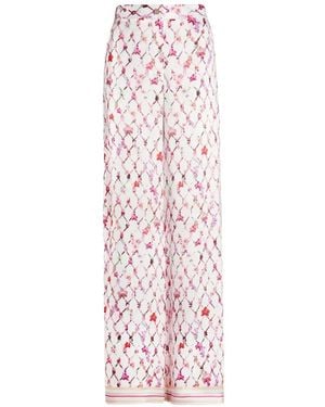 Genny Floral Print Trousers - Pink