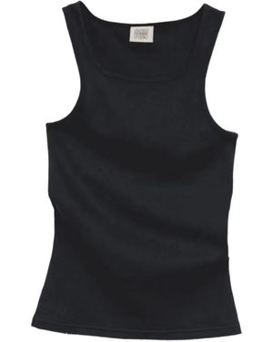 NORMFORM Distressed Square-Neck Tank Top - Black
