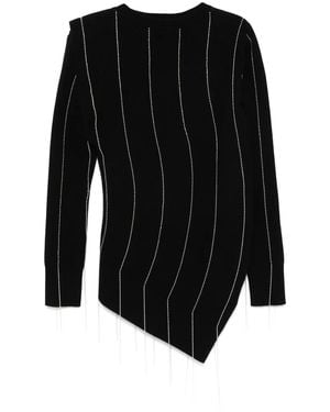 Sacai Gestreifter Pullover - Schwarz