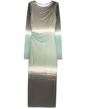 Patrizia Pepe Degradé-Print Midi Dress - Green