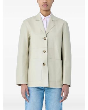 TOTEME Single-Breasted Leather Blazer - Natural