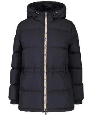 Burberry Quilted Hooded Jacket - Blue