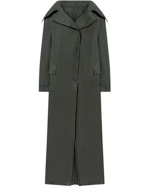 The Attico Large-Collar Button-Fastening Coat - Green