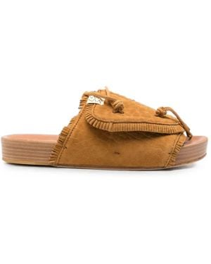 Visvim Christo Shaman-Folk Fringed Sandals - Brown