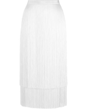 Elisabetta Franchi Skirt With Fringes - White