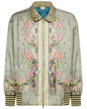 Pierre Louis Mascia Floral-Pattern Bomber Jacket - Green