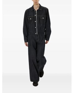 MASU Bouclé Baggy Jeans - Black