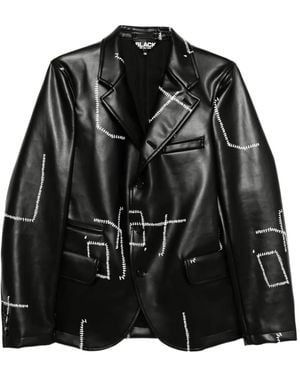 COMME DES GARÇON BLACK Sakko mit Stitch-Detail-Print - Schwarz