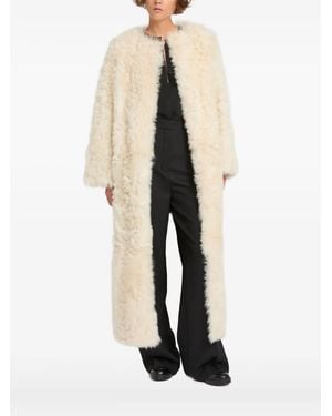 Yves Salomon Extra Long Toscana Lambskin Coat - ナチュラル