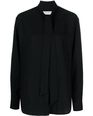 Golden Goose Journey W`s Tie-detailed Blouse Clothing - Black