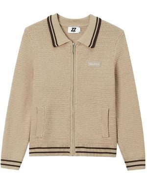 Izzue Vest Met Gestreepte Afwerking En Rits - Naturel
