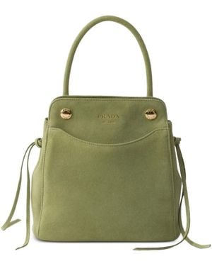 Prada Bolso De Mano Carry Mini De Ante - Verde