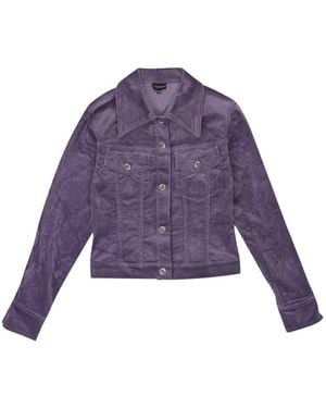 CALLIPYGIAN Stretch Corduroy Bomber Jacket - Purple