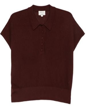MAISON 123 Polo Boutonné À Manches Courtes - Red