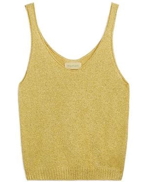 Momoní David Ribbed Plain Knit Tank Top - Yellow