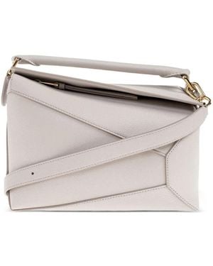 Loewe Puzzle Leather Tote Bag - Gray