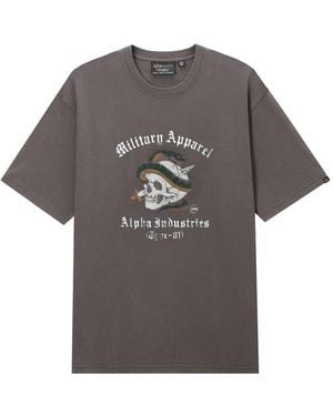 Alpha Industries スカル Tシャツ - グレー