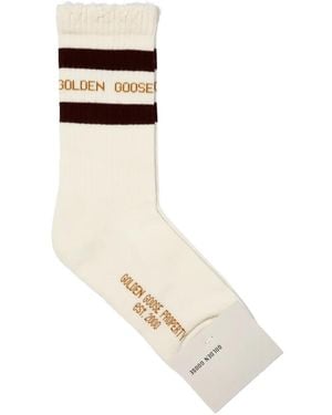 Golden Goose Distressed Cotton Socks - White