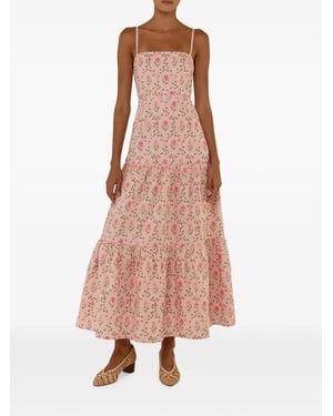 Palm Noosa Kira Floral-Print Midi Dress - Pink