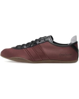 Y-3 Satin-Paneled Lace-Up Sneakers - Brown