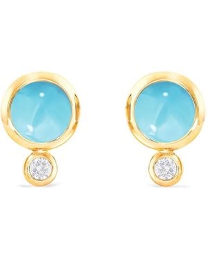 Tamara Comolli Bouton Ohrringe Mit Türkis Und Diamanten - Blau