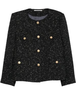 Tagliatore Jodie Bouclé-Knit Button-Up Jacket - Black