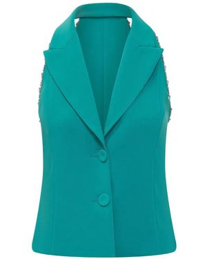Pinko Chaleco Con Cuello Halter - Verde
