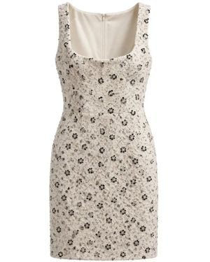 Amen Sequin-Embellished Floral-Motif Dress - White