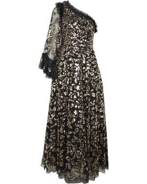Needle & Thread Falling Leaves Midi Dress - Black