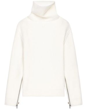 Courreges Oversized Mock-Neck Jumper - White