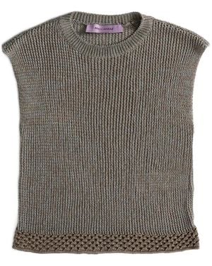 MACCAPANI Top Giuly Con Cuello Redondo - Gris