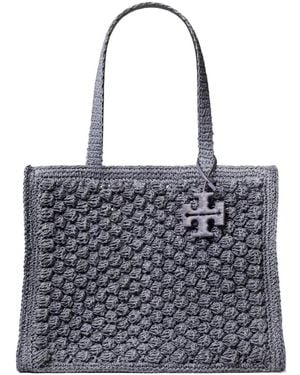 Tory Burch Small Ella Hand-Crocheted Popcorn Tote Bag - Blue