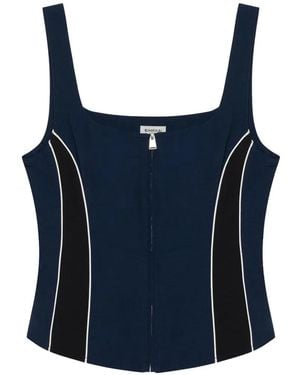 Jonathan Simkhai Aya Contrast-Panel Top - Blue