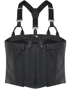 Moschino Corset-Style Leather Jacket - Black