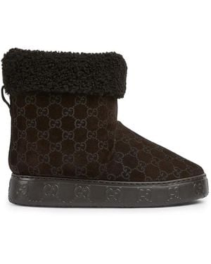 Gucci Gg Suede Ankle Boots - Black