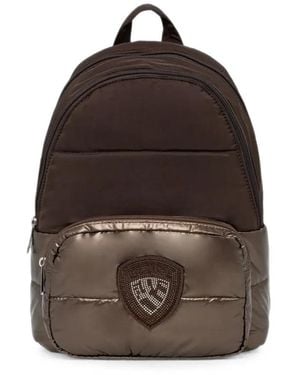 Blauer Quilted Crystal-Embellished Backpack - Brown
