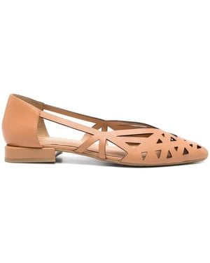Gioseppo Bumala Cut-Out Leather Ballet Flats - Brown