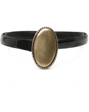 Alberto Luti Ceinture En Cuir À Boucle Ovale - Black
