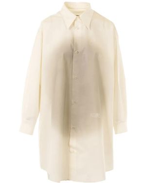 MM6 by Maison Margiela Long-Sleeve Shirt Mini Dress - White