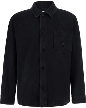 Saint Laurent Giacca-Camicia Cassandre - Blu