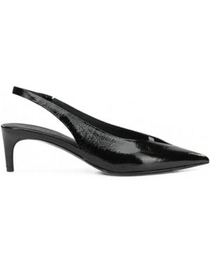 Roberto Del Carlo Paris 12103 Patent-Finish Slingback Pumps - Black