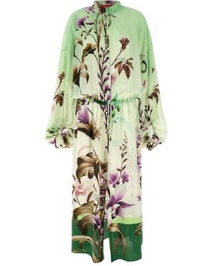 F.R.S For Restless Sleepers Cenide Ruffled Floral-Print Maxi Dress - Green