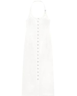 Courreges Halterneck Denim Dress - White